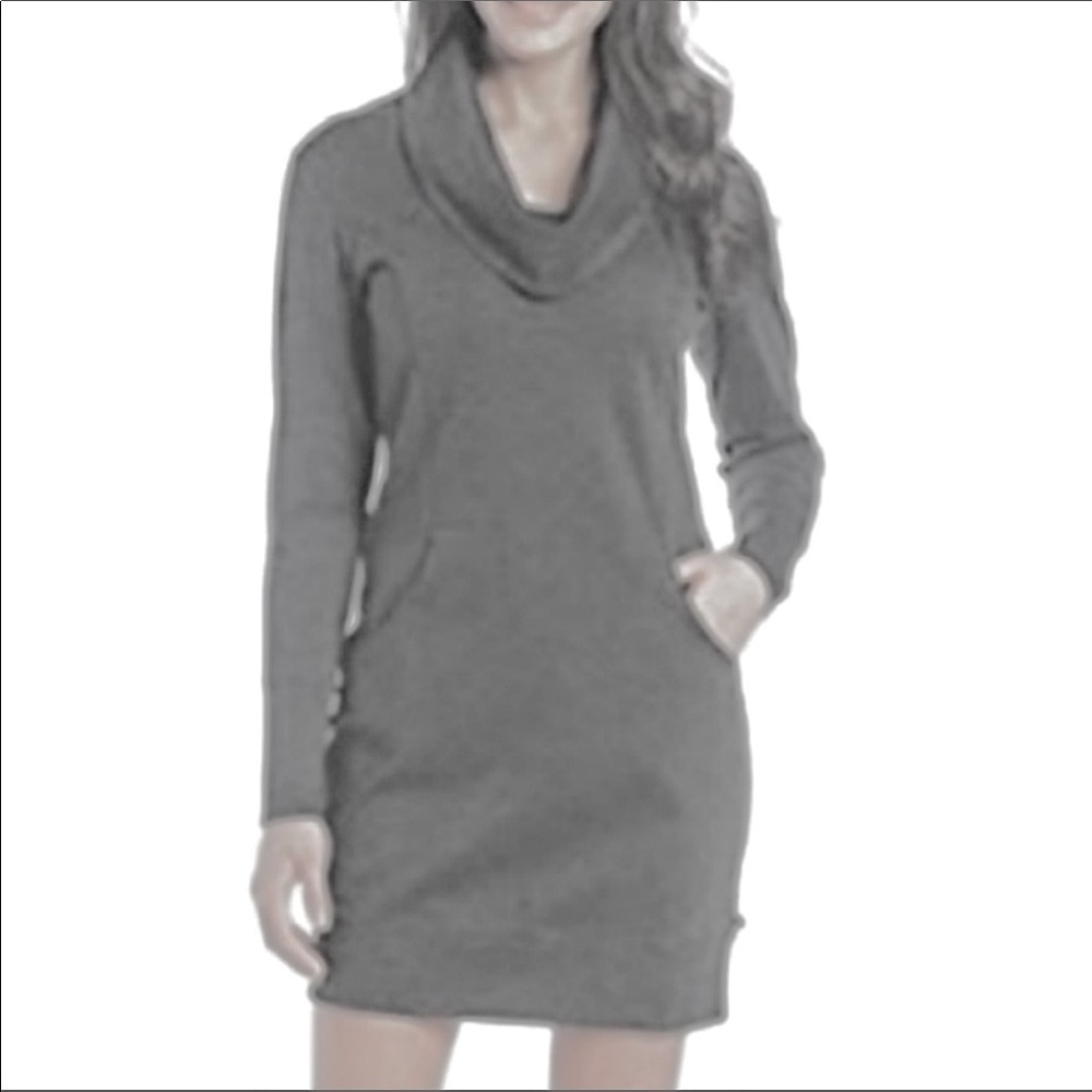 MERRELL Fleece sweater tunic dress long sleeves in gray women’s size M